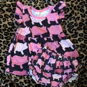 Pink and Black Pig 2 Piece Outfit